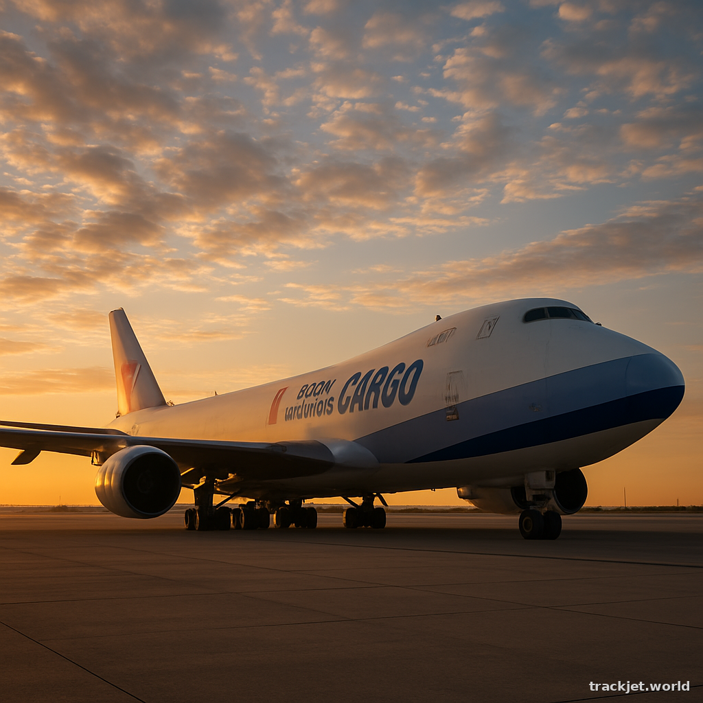 Photorealistic shot of an China Airlines Cargo cargo aircraft on the tarmac, golden hour, wide-angle lens, professional editorial photography, no text overlays.